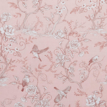 Vintage Pink Botanical Blossom Print - Pink 2 Yard Cut