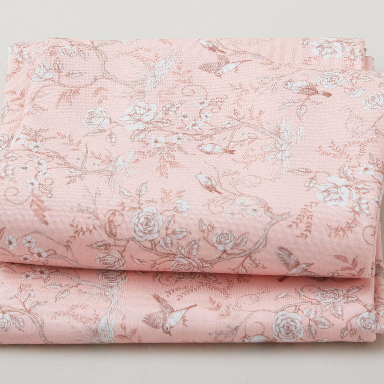 Vintage Pink Botanical Blossom Print - Pink 2 Yard Cut