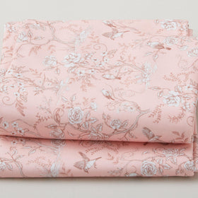Vintage Pink Botanical Blossom Print - Pink 2 Yard Cut