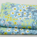 Yellow & White Garden - Soft Blue 2 Yard Cut