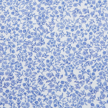 Rustic Blue Ditsy Floral - White 2 Yard Cut