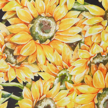 Yellow Sunflowers - Black 2 Yard Cut