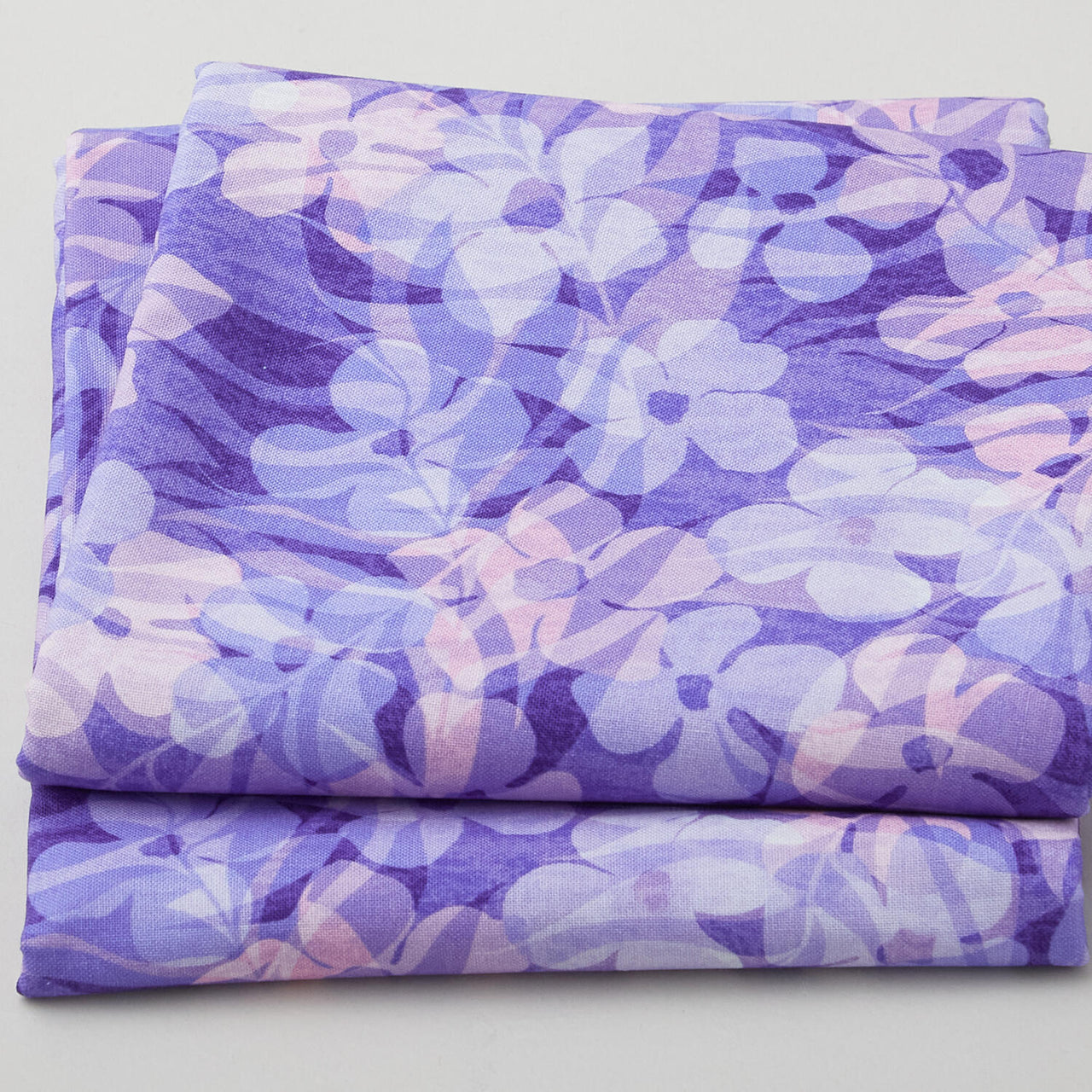 Overlapping Flowers - Rich Purple 2 Yard Cut