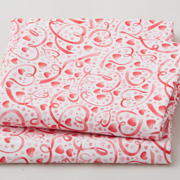 Modern Valentine's Day Heart - White 2 Yard Cut