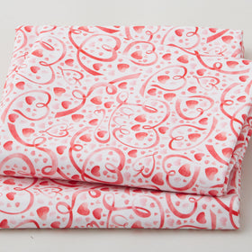 Modern Valentine's Day Heart - White 2 Yard Cut