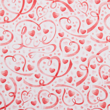 Modern Valentine's Day Heart - White 2 Yard Cut