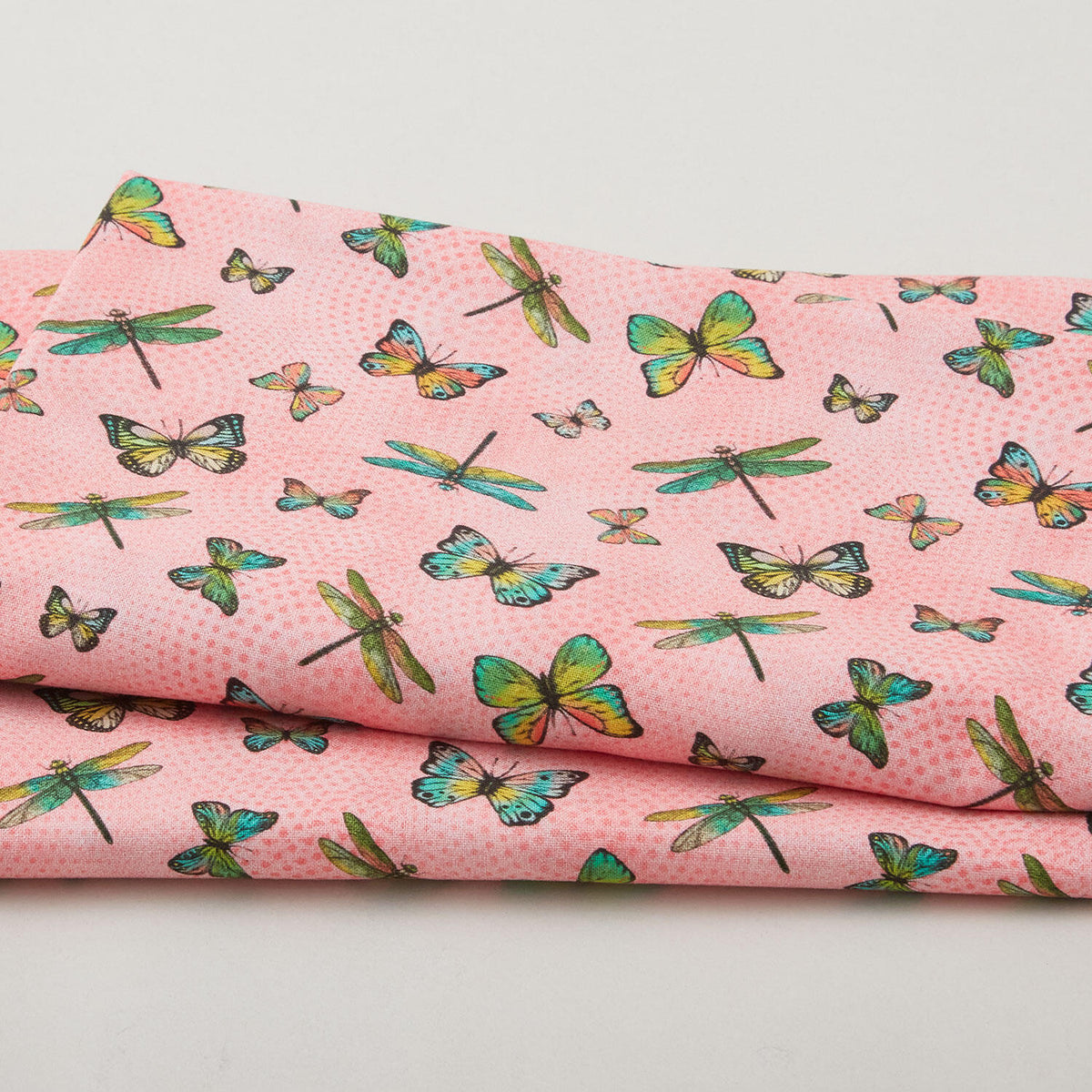 Birds & Blooms - Butterflies and Dragonflies Pink 2 Yard Cut