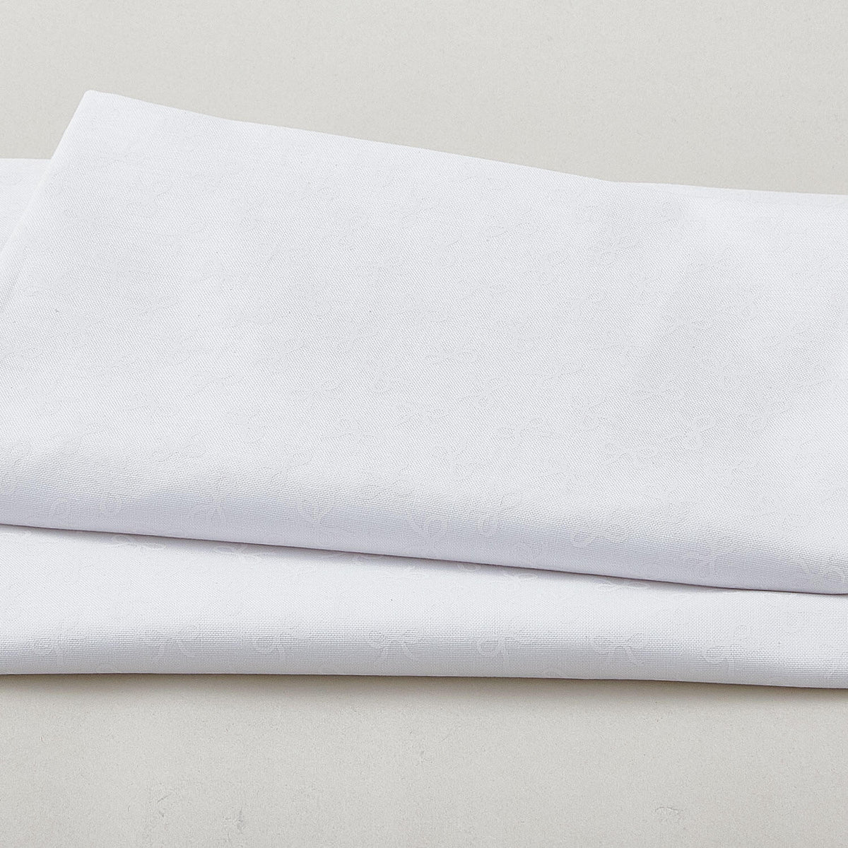Morning Mist IX - Bows Pigment White On White 2 Yard Cut
