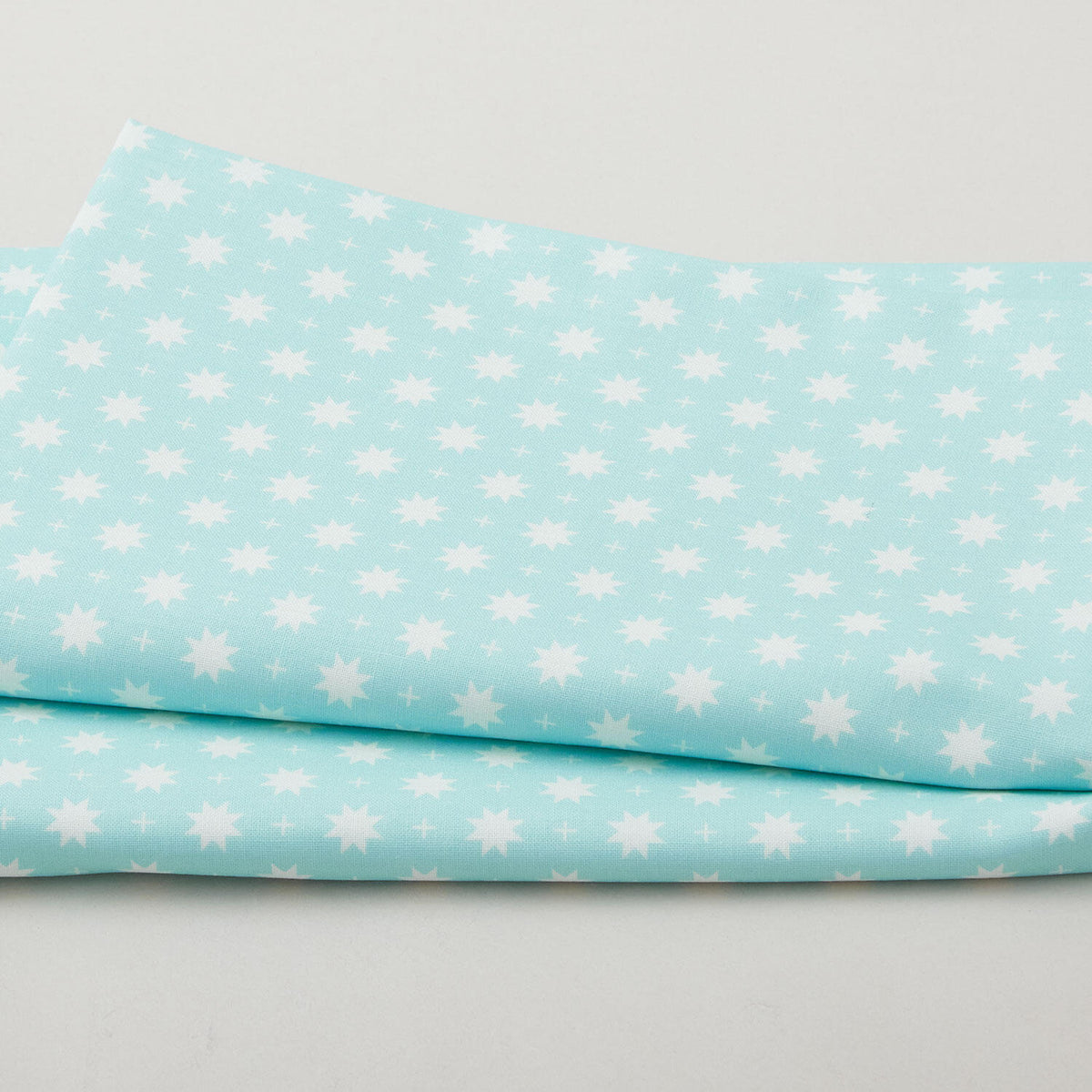 The Bright Side - Eight Point Star and Check Turquoise 2 Yard Cut