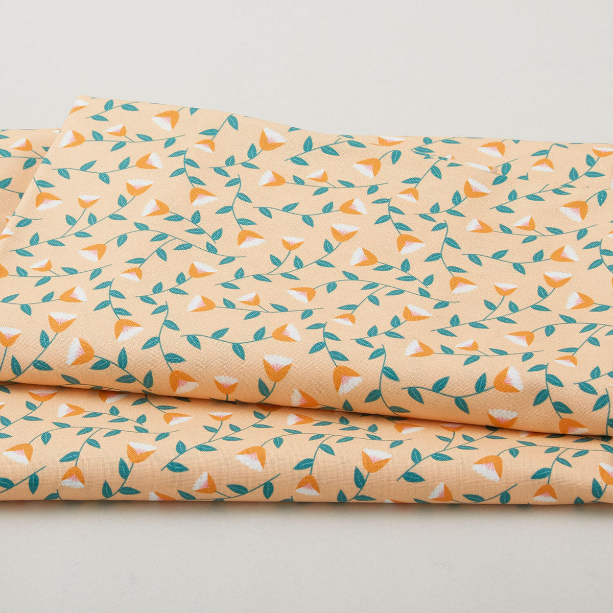 The Bright Side - Viney Flowers Peach 2 Yard Cut