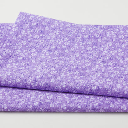 Simply Prints - Paisley Vines Purple 2 Yard Cut