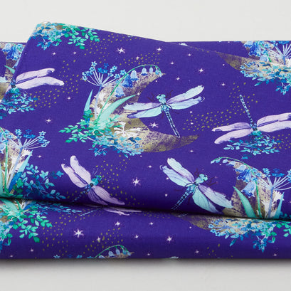 Gypsy Flutter Favorites - Large Flying Dragonflies Purple 2 Yard Cut