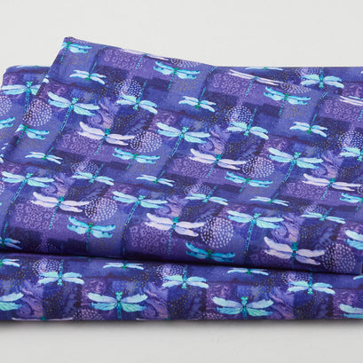 Gypsy Flutter Favorites - Directional Dragonflies Purple 2 Yard Cut