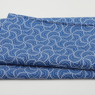 Liberty - Collaged Dotted Circles Navy 2 Yard Cut
