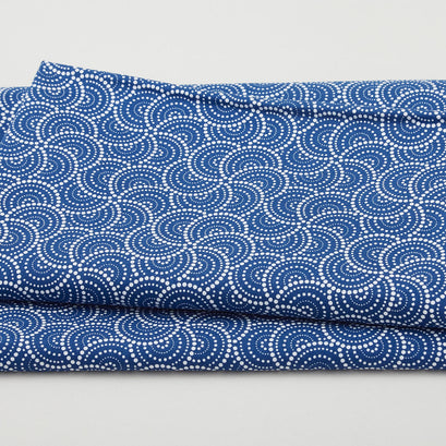 Liberty - Collaged Dotted Circles Navy 2 Yard Cut