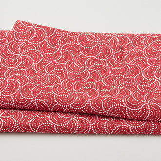 Liberty - Collaged Dotted Circles Red 2 Yard Cut