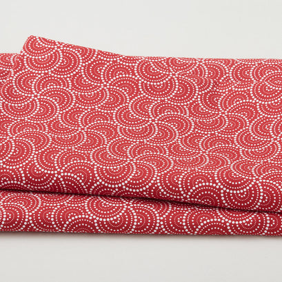 Liberty - Collaged Dotted Circles Red 2 Yard Cut