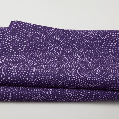 Hexi-Dots 108" - Concentric Hexi-dots Purple 3 Yard Cut