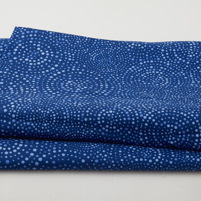 Hexi-Dots 108" - Concentric Hexi-dots Blue 3 Yard Cut