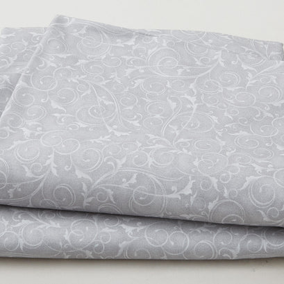 Swirls & Twirls 108" - Swirls Silver 3 Yard Cut