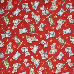 A Purr-fect Holiday Season - Cat Toss Red Yardage