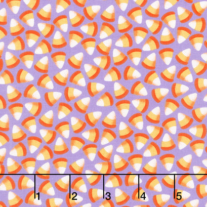 Ghostly Greetings - Candy Corn Purple Yardage