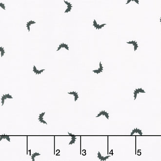 Ghostly Greetings - Bats White Yardage
