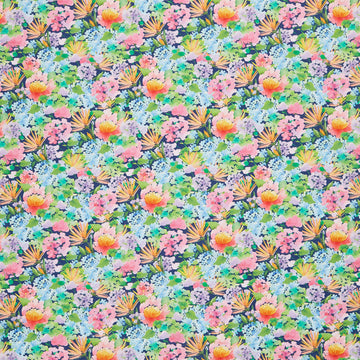 Bows and Blooms - Floral Collage Navy Yardage