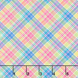 Bows and Blooms - Bias Plaid Blue Yardage