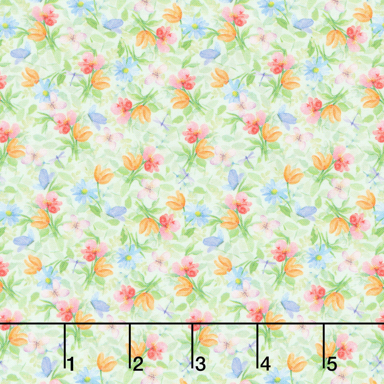 Bows and Blooms - Small Floral Mint Yardage