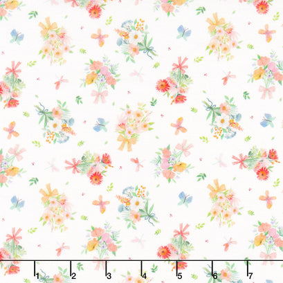 Bows and Blooms - Small Bouquets White Yardage