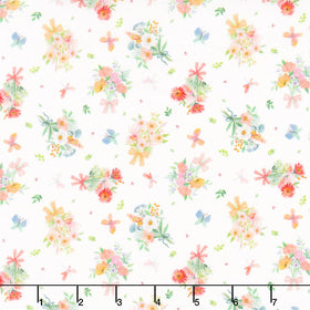 Bows and Blooms - Small Bouquets White Yardage