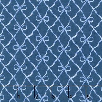 Bows and Blooms - Bows Navy Yardage