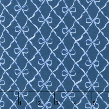 Bows and Blooms - Bows Navy Yardage