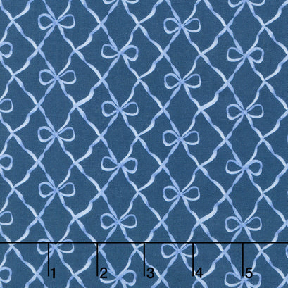 Bows and Blooms - Bows Navy Yardage