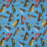 Let's Get Building - Construction Equipment Blue Yardage