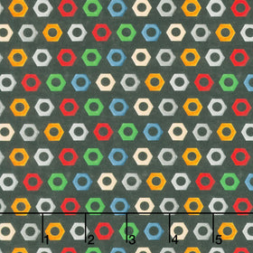 Let's Get Building - Nuts Dark Grey Yardage