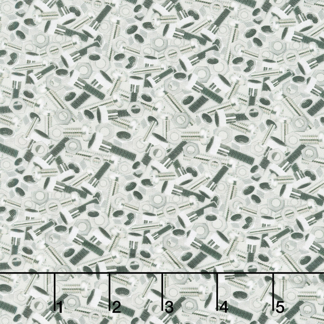 Let's Get Building - Nuts and Bolts Grey Yardage