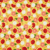 The Bright Side - Daisy and Poppy Flowers Yellow Yardage