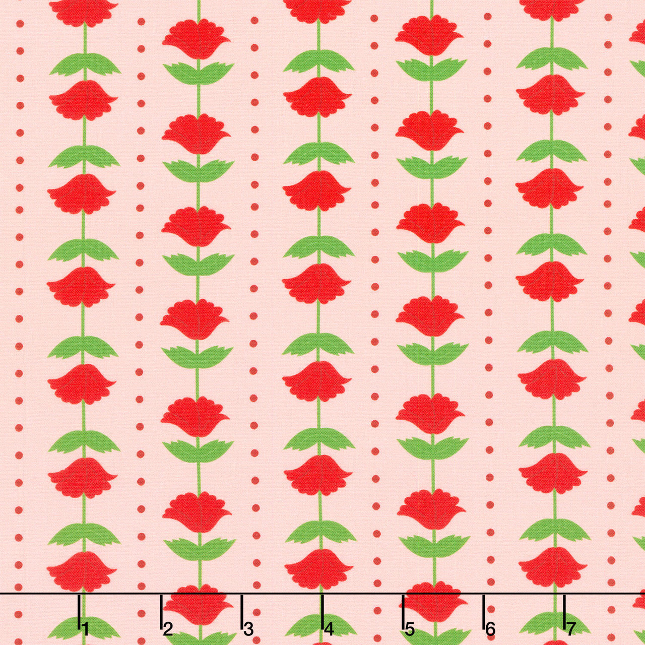 The Bright Side - Flower and Polka Dot Stripe Light Pink Yardage