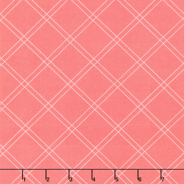 The Bright Side - Windowpane Plaid Pink Yardage