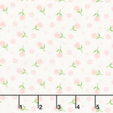 The Bright Side - Daises with Circles of Dots White Yardage