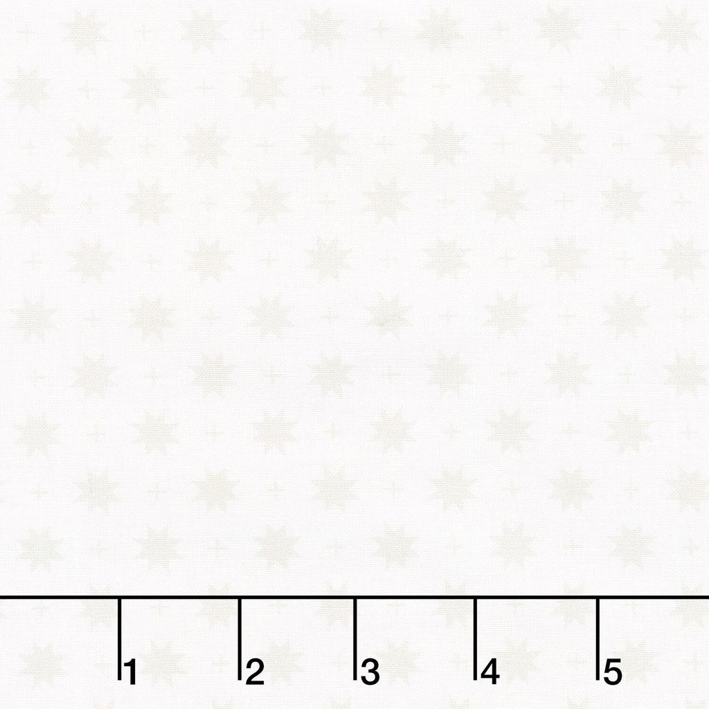 The Bright Side - Eight Point Star and Check White Yardage