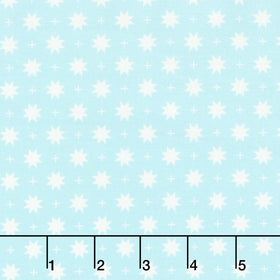 The Bright Side - Eight Point Star and Check Turquoise Yardage