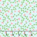 The Bright Side - Viney Flowers Turquoise Yardage