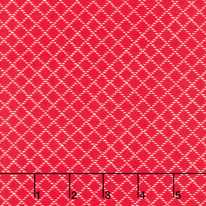 Front Porch Charm - Lattice Geometric Red Yardage