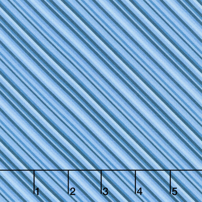 Front Porch Charm - Bias Stripe Blue Yardage