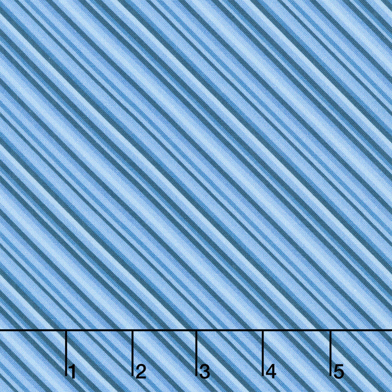Front Porch Charm - Bias Stripe Blue Yardage