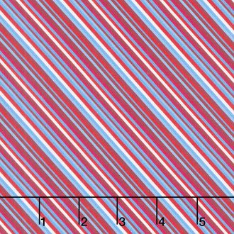 Front Porch Charm - Bias Stripe Red Yardage