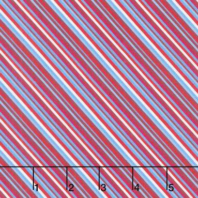 Front Porch Charm - Bias Stripe Red Yardage